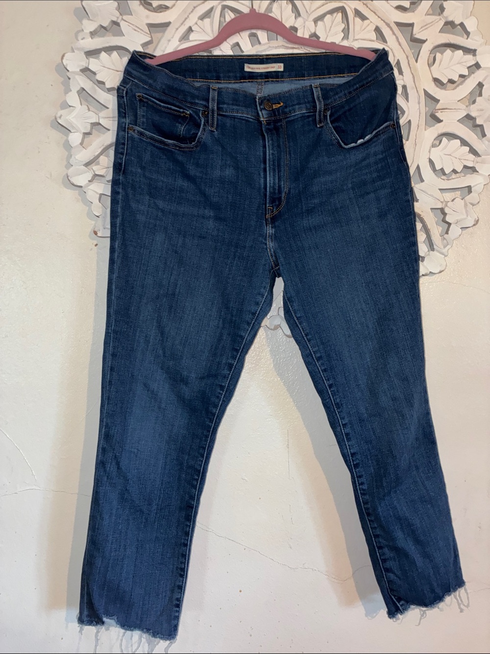 Levi's Dark Blue Cropped Ankle Jeans
